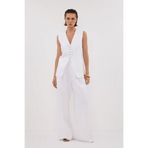 New DISSH White Knox 100% Linen Vest Size US 6 AU 10 Medium